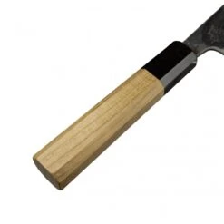 Hatsukokoro Hatsukokoro Kumokage Blue2 Kurouchi Damascus Petty 150cm With Teak Handle -Kyocera Knives Shop hatsukokoro kumokage blue2 kurouchi damascus petty 150cm with teak handle p1830 10183 image