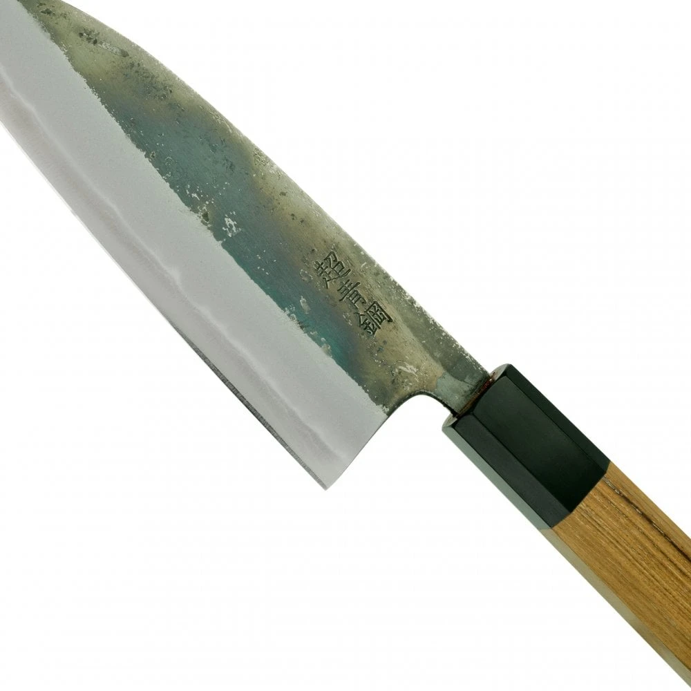 Hatsukokoro KAS-K-S165 Hatsukokoro Kurosagi Aogami Super Kurouchi 3-Ply Santoku With Teak Handle 16.5CM 2 Hatsukokoro KAS-K-S165 Hatsukokoro Kurosagi Aogami Super Kurouchi 3-Ply Santoku With Teak Handle 16.5CM - Image 2