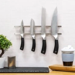 Rockingham Forge 12" Magnetic Stainless Steel Knife Rack With 6 Utensil Hooks And Wall Fixings 7 Rockingham Forge 12" Magnetic Stainless Steel Knife Rack With 6 Utensil Hooks And Wall Fixings -Kyocera Knives Shop rockingham forge 12 magnetic stainless steel knife rack with 6 utensil hooks and wall fixings p998 4464 image