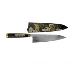 Takeshi Saji Takeshi Saji Makie -Art R2(SG2) Mirrored Damascus Japanese Chef's Gyuuto Knife 210mm With Urushi Laquered Saya And Handle FUJI RAIJIN -Kyocera Knives Shop takeshi saji makie art r2 sg2 mirrored damascus japanese chefs gyuuto knife 210mm with urushi laquered saya and handle fuji raijin p2118 12021 image