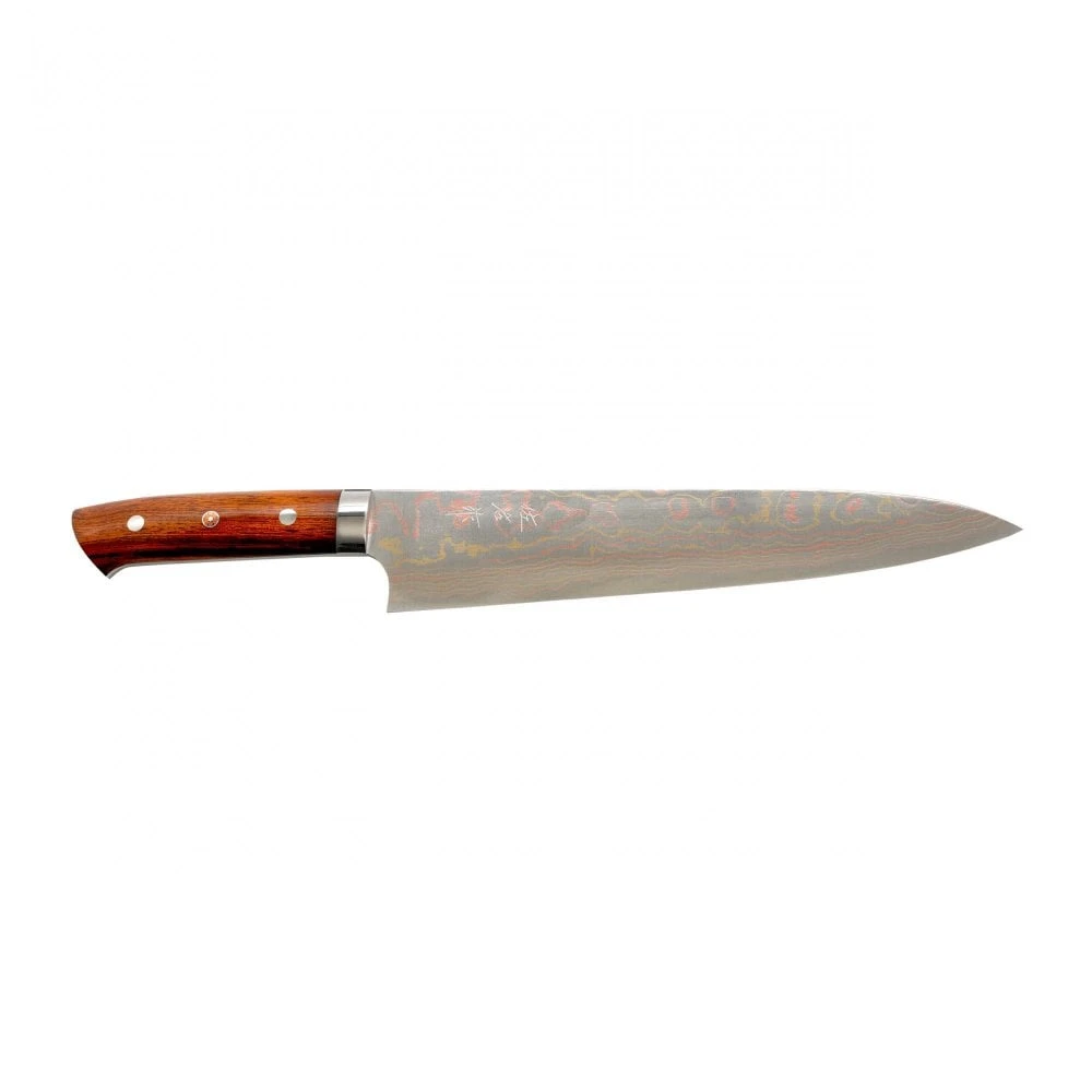 Takeshi Saji Takeshi Saji Rainbow Damascus 24cm Gyuto With Ironwood Handle 1 Takeshi Saji Takeshi Saji Rainbow Damascus 24cm Gyuto With Ironwood Handle