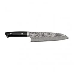 Takeshi Saji Takeshi Saji VG-10 Damascus 18cm Santoku Knife With Black Mikarta Handle